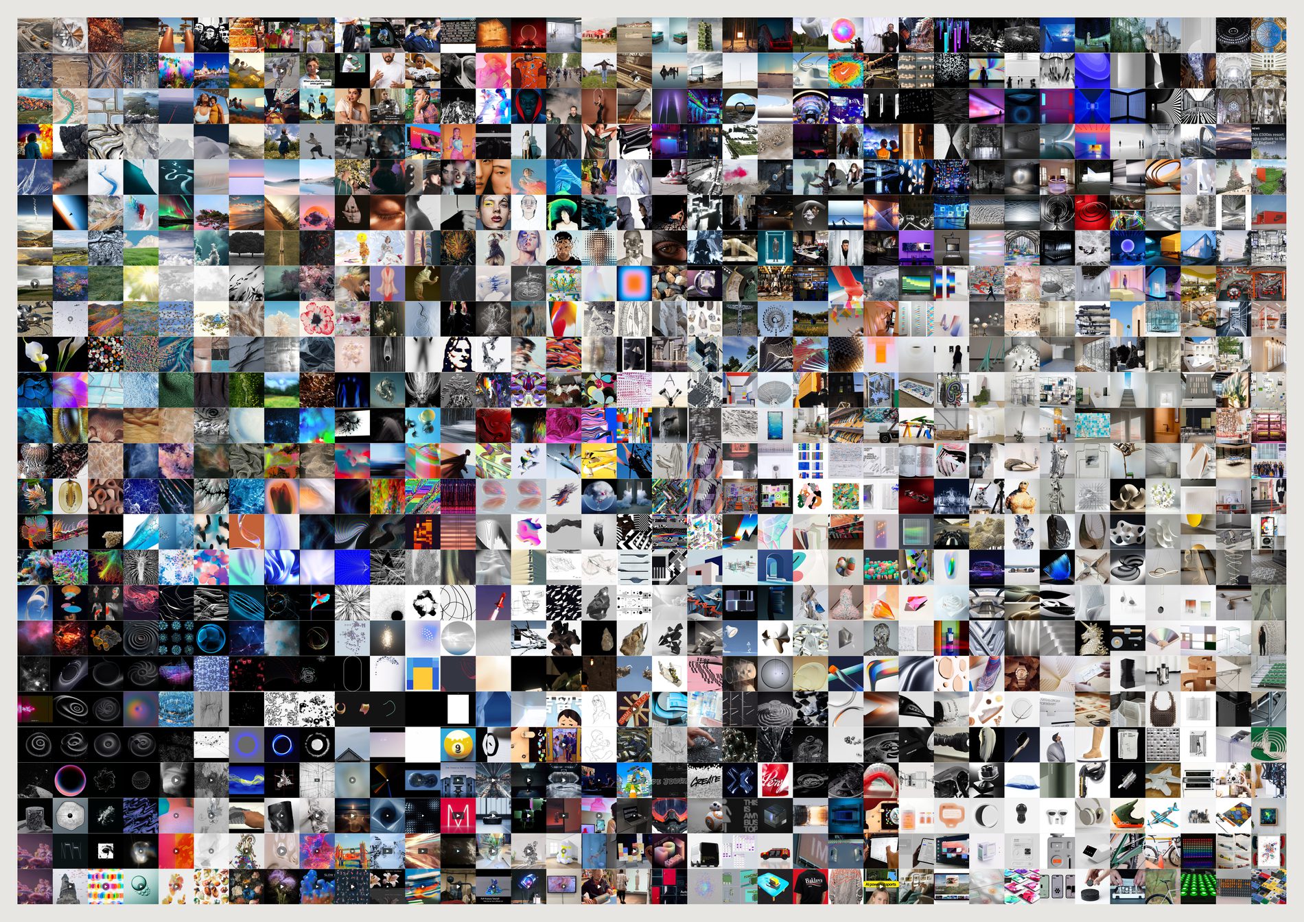 Nine hundred images snapped to a regular grid.