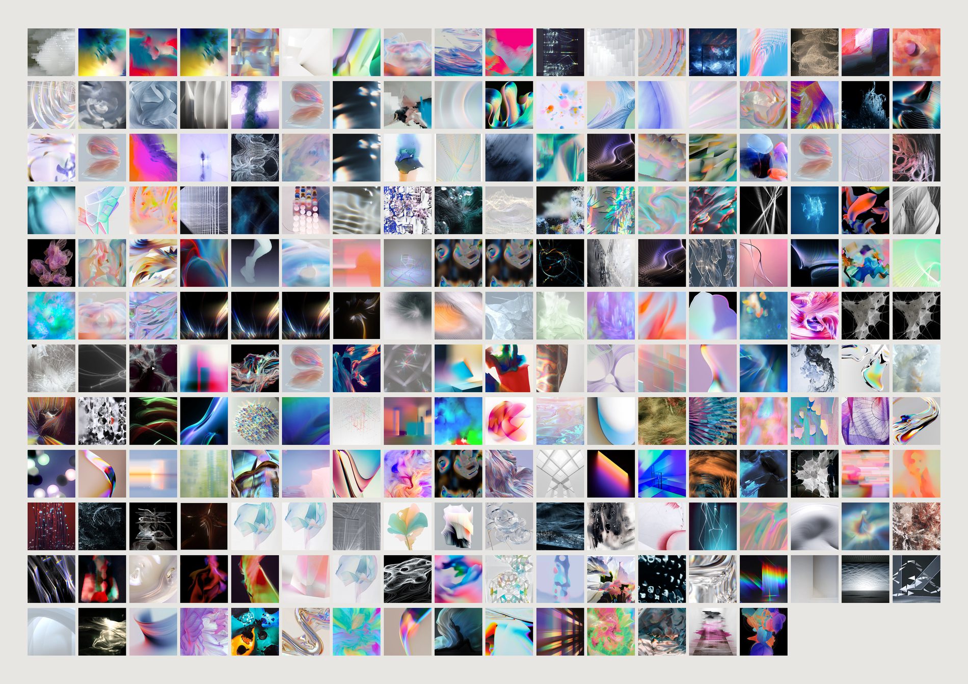 A grid of images sharing an ethereal mood.